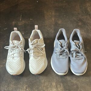 Women’s 7.5 Cream Adidas & Grey Nike Shoe Bundle